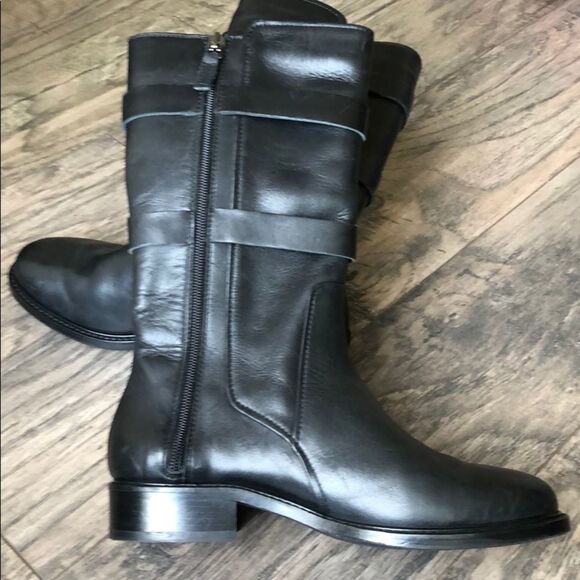 new
Aquatalia Brennen Black Leather Moto Boots - Picture 5 of 6